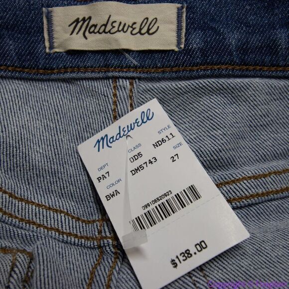 NEW Madewell 10" High-Rise Skinny Crop Jeans in Bradfield Wash, 27 - Picture 11 of 16